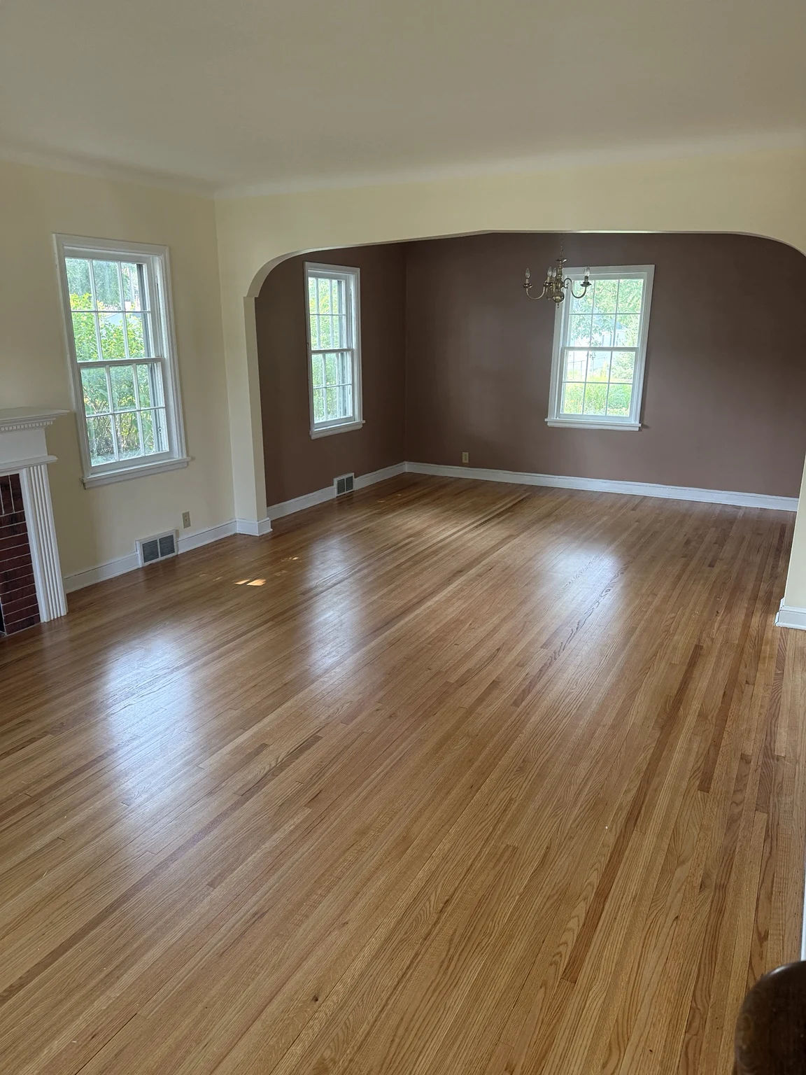 Finished painted living room